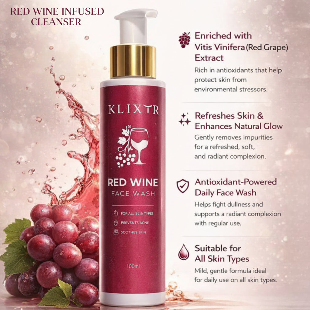 Klixtr Red Wine Natural Glow Purifying Face Wash – 100 ML