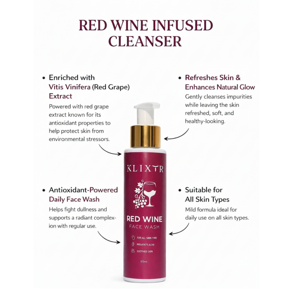 Klixtr Red Wine Natural Glow Purifying Face Wash – 100 ML