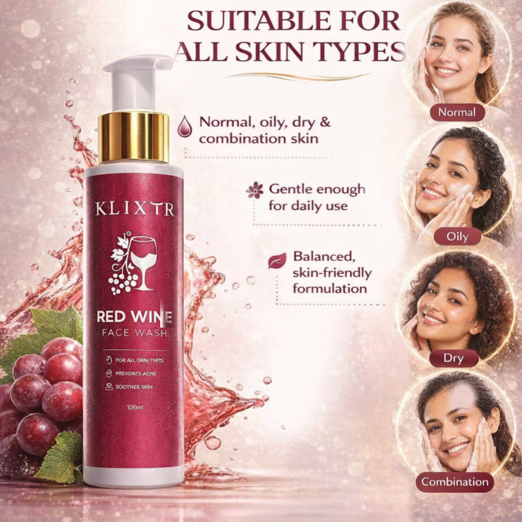 Klixtr Red Wine Natural Glow Purifying Face Wash – 100 ML