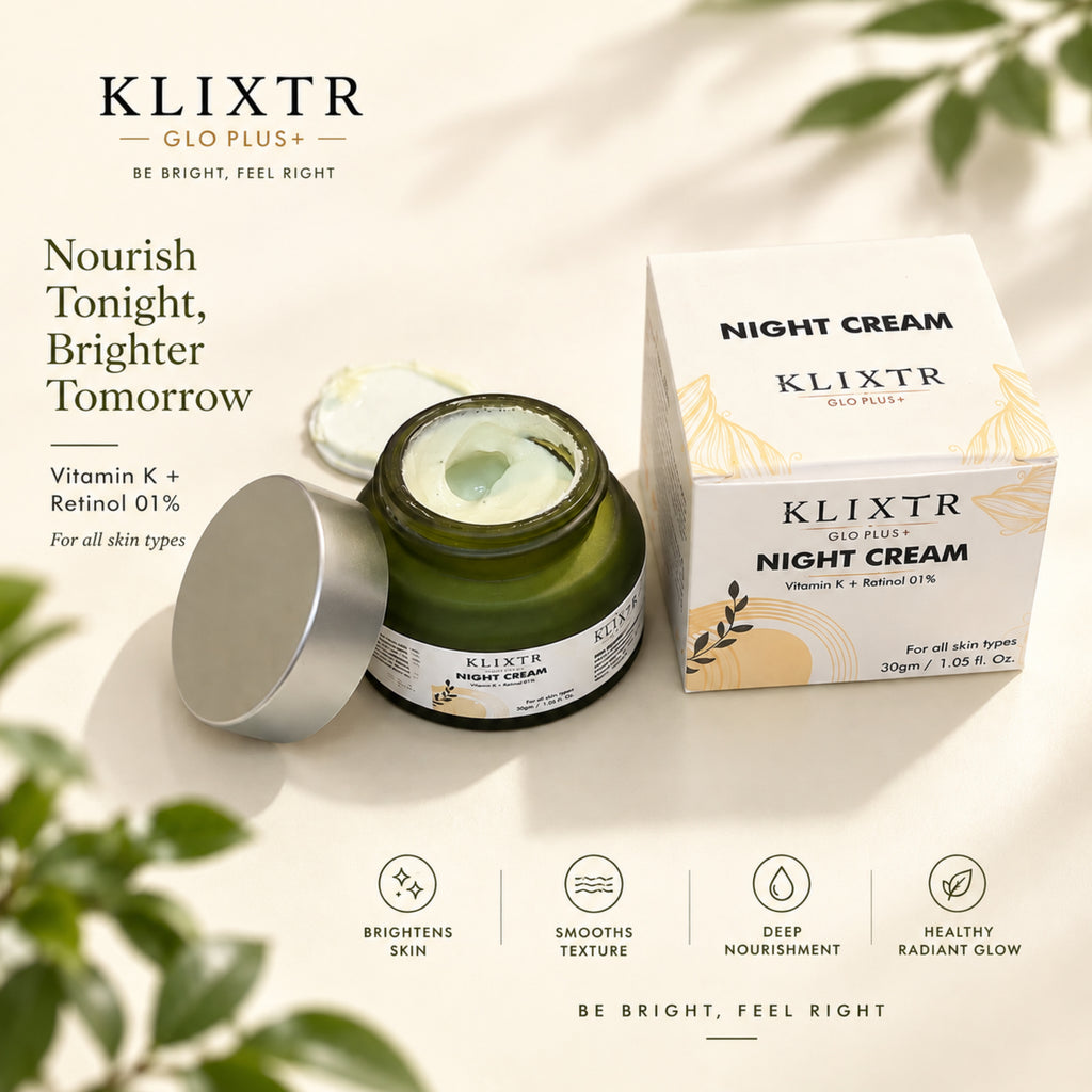 KLIXTR GLO PLUS+ Brightening Night Cream with Vitamin K + Retinal – 30g